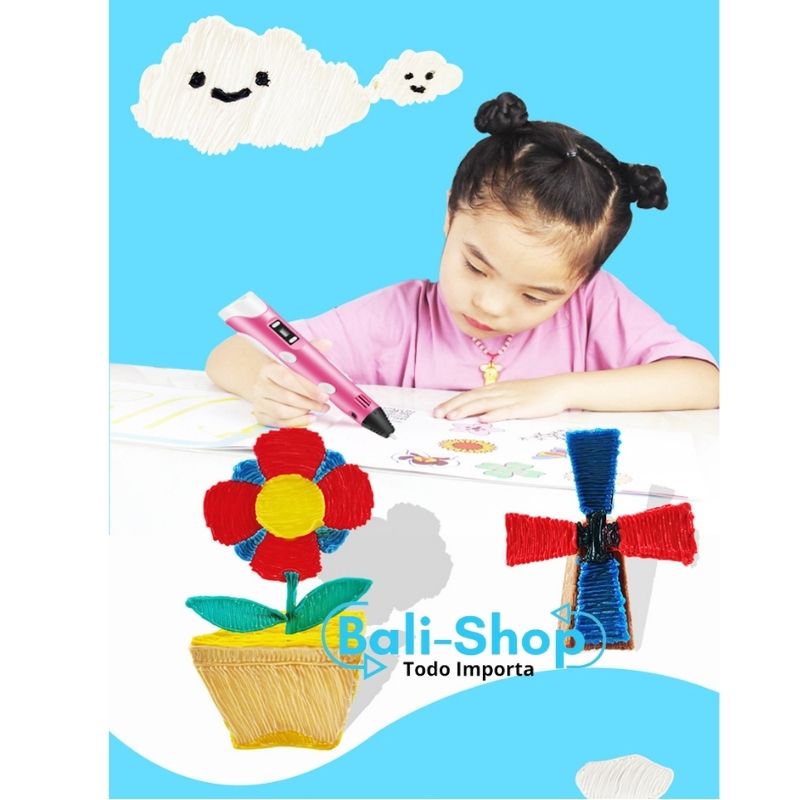 Bolígrafo 3D para niños,boli 3d bolígrafos 3d bolígrafo impresión 3d lapiz 3d  niños impresión artesanal, lápices LED, impresora de dibujo de Gel,  manualidades, juguetes para niños, regalo novedoso, pintura profesional